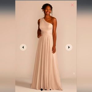 David's Bridal champagne colored bridesmaid dress, size 6